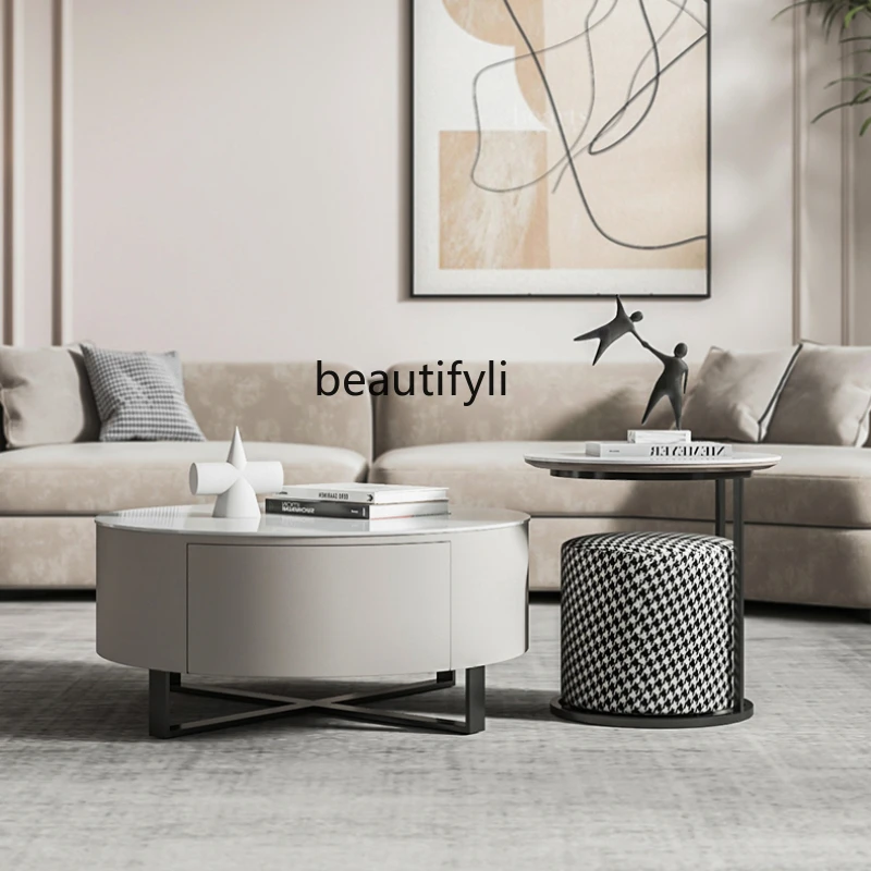 

yj Nordic Stone Plate Coffee Table Simple Modern Light Luxury Minimalist Complete Coffee Table