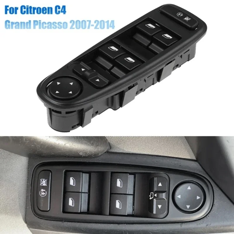 

Compatible For 6554YH 6554.YC 96639382ZD Electric MasterControl Power Window Push Button Glass Elevator Regulator