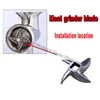 304 Stainless Steel Meat Grinder Blade Mincer Plate Disc Replacement Part for 8# Type Manual Meat Grinder Mincer Knife Accessory 3