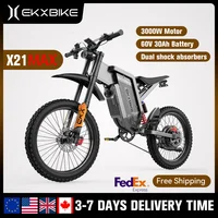 EKX X21 Max Electric Motorcycles 3000W Brushless Gearless Motors 60V30AH Lithium Battery Speed 85Kmh Adult Off Road Ebike