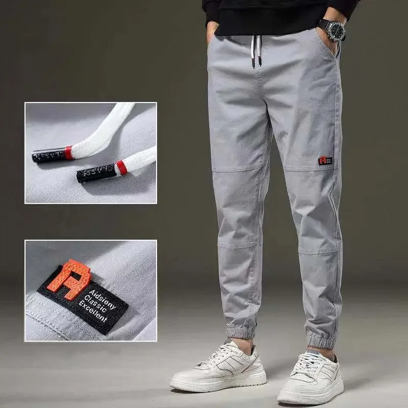 Autumn KPOP Fashion Style Harajuku Slim Fit Trousers Loose All Match Harem Pant Straight Leg Cargo Pants Pockets Casual Pants