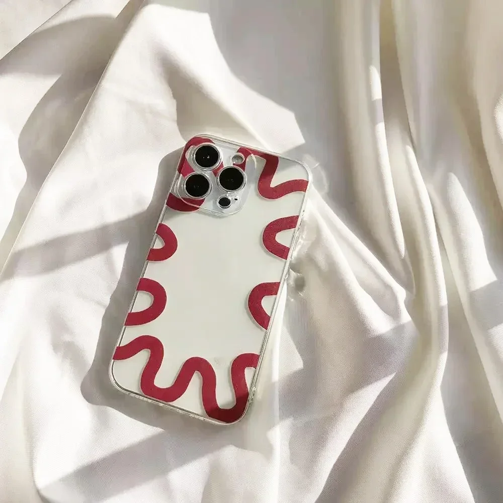 INS Korea Star Simple Pattern Phone Case for iPhone Pro Max Mini 7 8 Plus Air SE Soft TPU Back Cover Funda