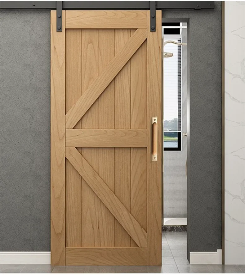 Description Picture 6 of itemZinc Alloy Punch-free Furniture Cabinet Handle Sliding Barn Door Handle Pull and Flush Hardware Set Wood Door Drawer Handle