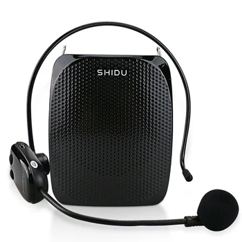 SHIDU-충전식 휴대용 무선 음성 증폭기 10W, 교사 투어 가이드 메가폰 UHF 마이크 교육 스피커 S615