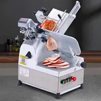Automatic Meat Slicer, 550W Meat Slicer Commercial With 12"" Carbon Steel Blade, 0～14 Mm Adjustable Thickness Suitable For 2