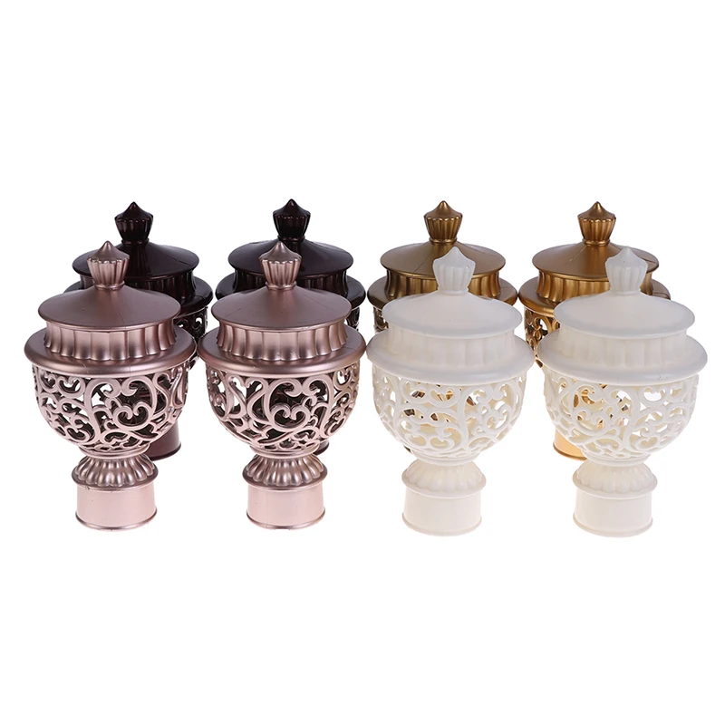 2pcs Curtain Rod Cap Finials 66 X 115mm Plastic Vintage For 28mm Dia Rod European Style Roman Pole Curtain Rod Accessories Plug