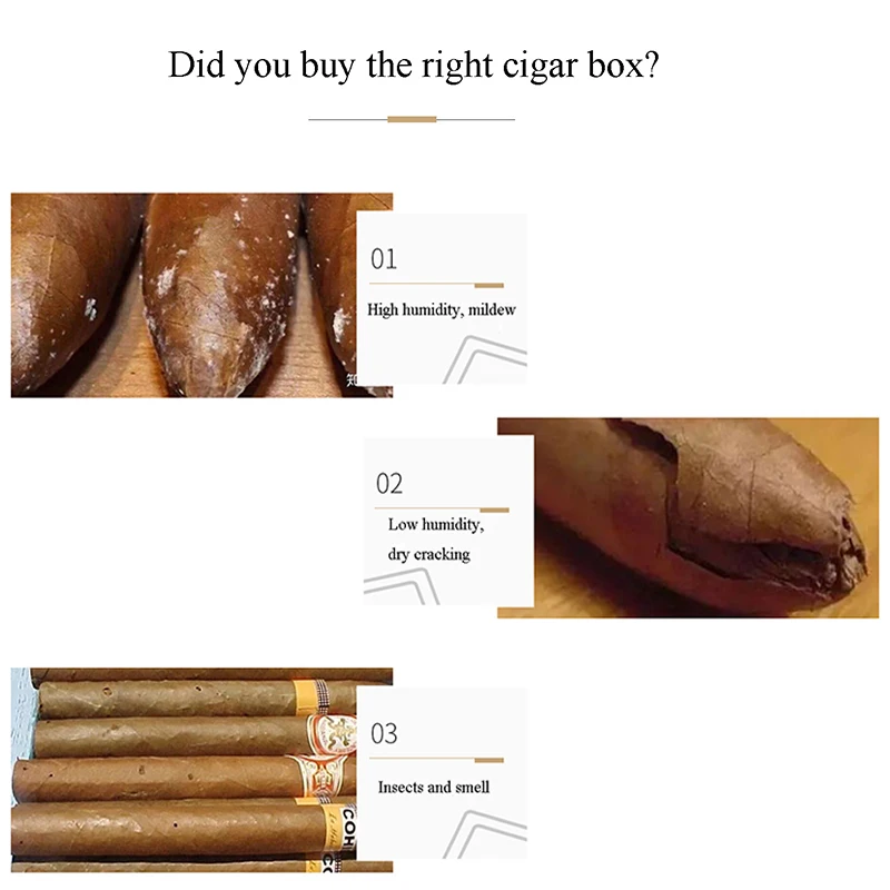 Leather Travel Humidor Cedar Wood Cigar Box Jar W/ Humidifier Hygrometer Humidor Box Fit 5 Cigars Crocodile Texture Leather