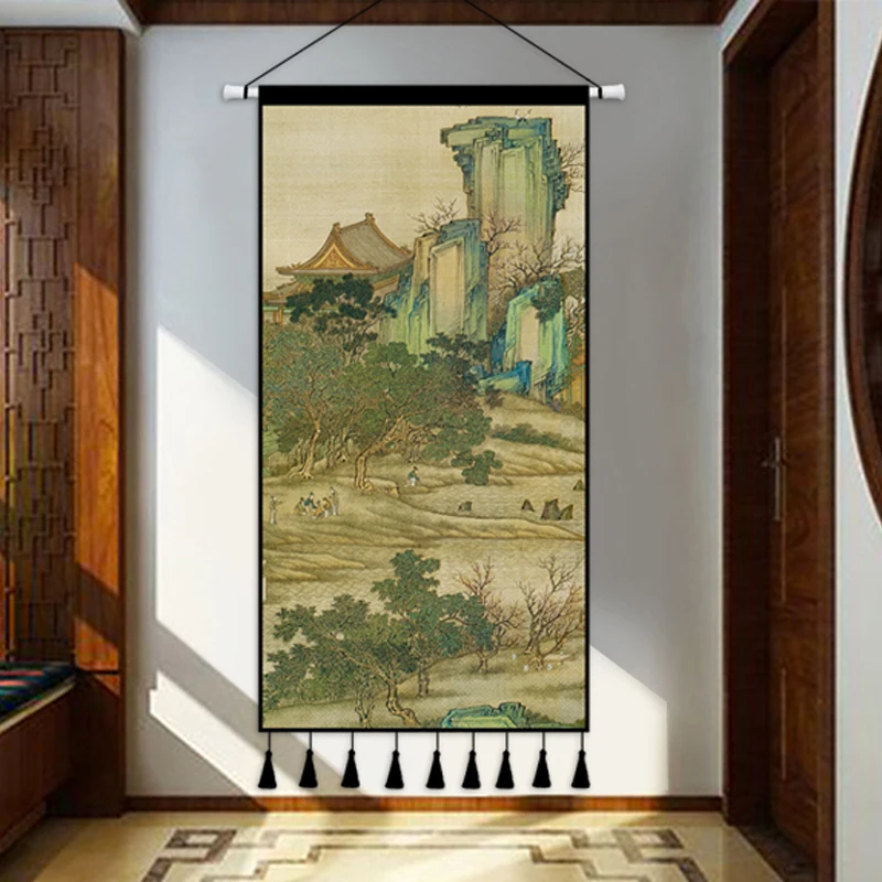 

Китайский Zen крыльцо настенное покрытие висячая ткань гостиная фон украшение ретро чайная комната гобелен домашний декор плакаты