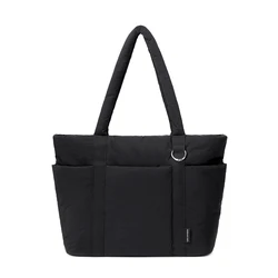 Women's Spacious Shoulder Bag - Lightweight, Shockproof Laptop Tote with Multi Pockets - 16inch (Black)