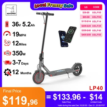 LADPED LP40 Electric Scooter 350W 19mph APP Smart Control 4 Speed Modes Foldable Electric Scooter 1