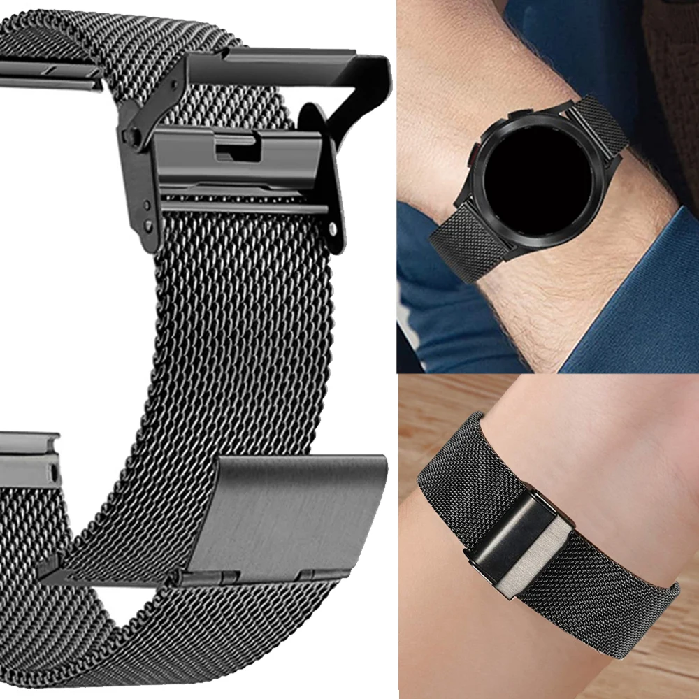 Elegant Milanese Mesh Loop Strap for Garmin Watches - 20mm/22mm Metal Band