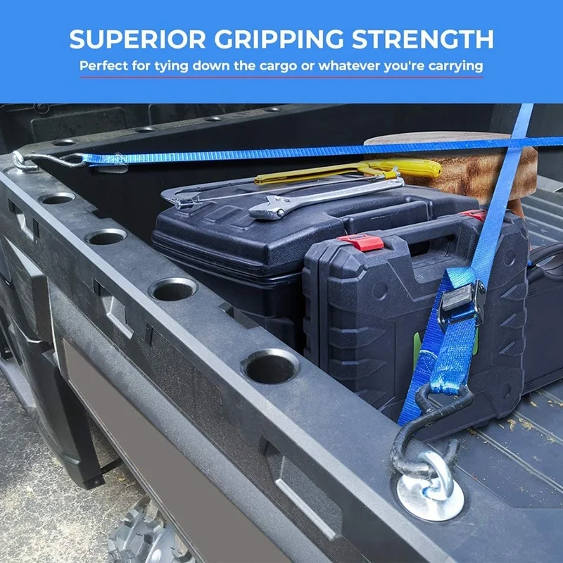 Tie Down Anchor KEMIMOTO UTV S - 6-Pack Bed Anchors For Polaris Ranger & General Models Tie Down Anchors - View #8