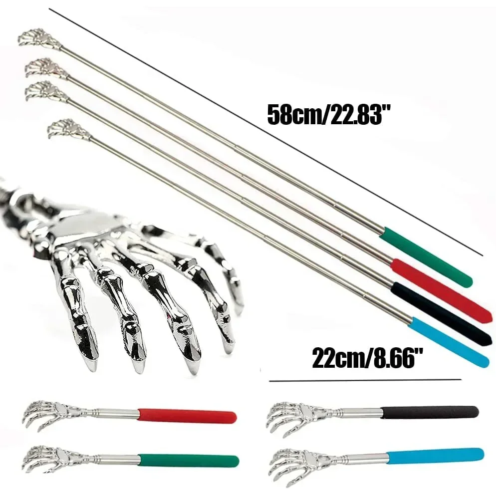 Extendable Itch Stainless Steel Back Scratcher Telescopic Scratching Massager Old Man Happy Health Products Hackle Handicrafts