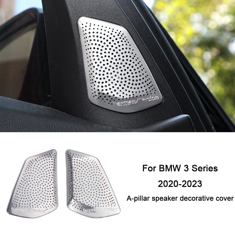 For BMW 3 Series G20 G21 G81 2020 2021 2022 2023,Front Rear Door A-pillar Horn Covers, Inner Handle Speaker Instrument Audio Lid