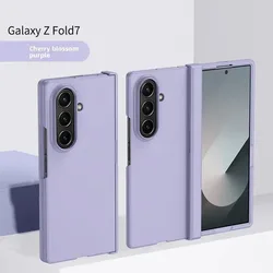 Premium Hinge Connection Shockproof Phone Case with Holder and Hard PC Shell - Galaxy Z Fold4 (Purple)