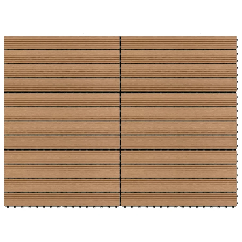 6 Pezzi Wpc 60X30 Cm Piastrelle Per Terrazze Marroni, Adesivo Per Carta Da Parati Impermeabile Adesivo Resistente All'Usura