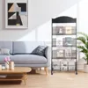 Floor-Standing Magazine Rack 4-tier Newspaper Holder Book Display Shelf brochure Display Stand for Exhibitions Shopping Malls 6