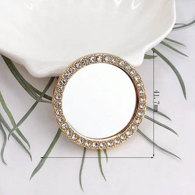 Miroir d'amour incrusté de diamants, accessoires de bijoux à faire soi-même, miroir de maquillage circulaire à fleurs, voyage 5