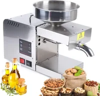 Automatic Oil Press Machine 610W Electric Oil Presser Hot Cold Stainless Steel Oil Extractor Expeller for Peanut Sesame Canola C 1