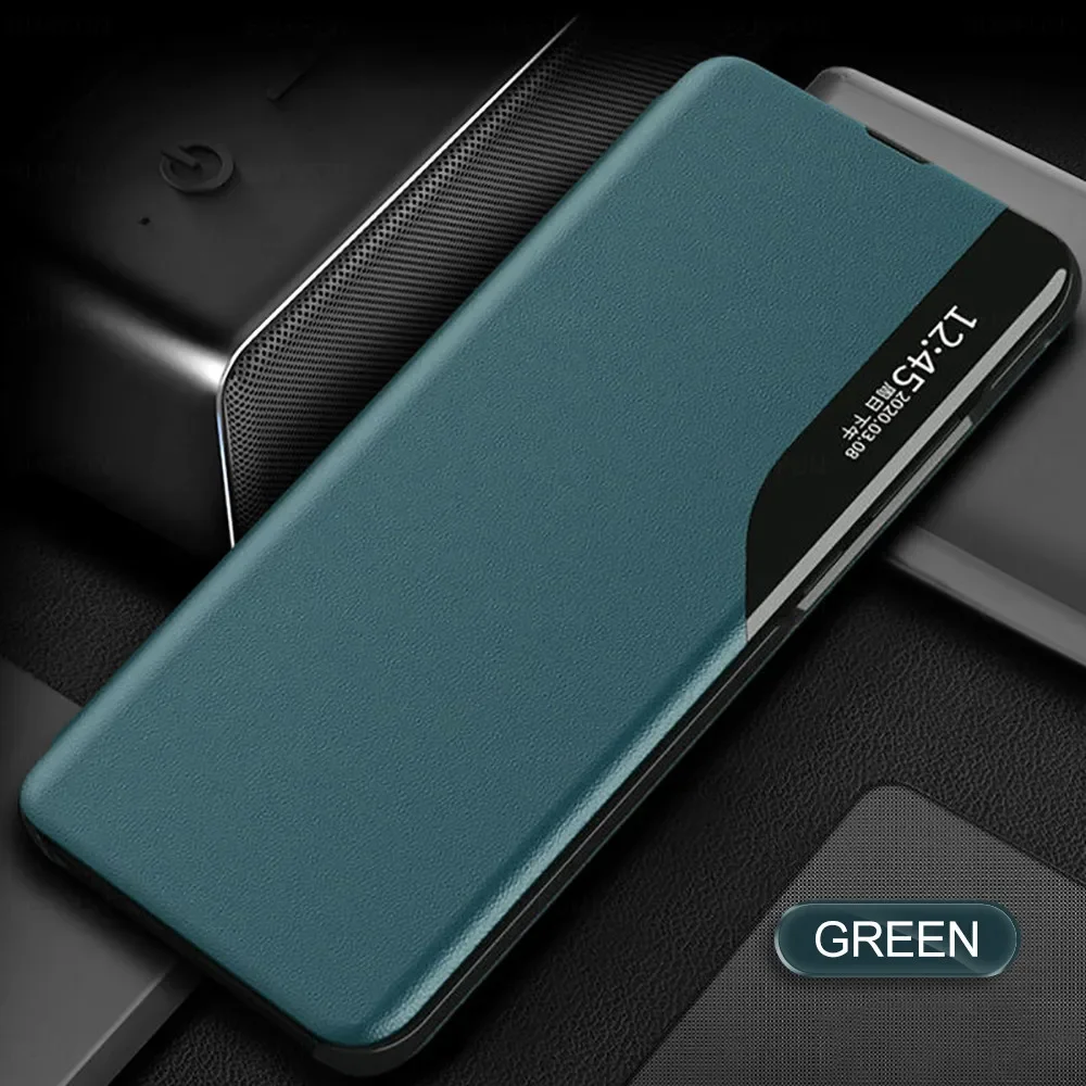 Magnetic Flip Leather Phone Case with Window and Anti-Fall Protection