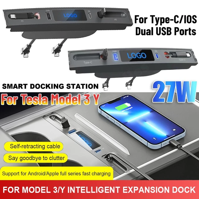 Expansion Dock Dashcam USB Hub Storage Device Center Console For