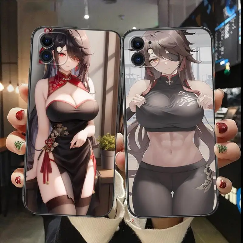 Beidou Genshin Impact Custodia Per Telefono In Tpu Nero Per Iphone 14 13 12 11 Pro Max Mini Se Xr X Xs Max 8Plus 7Plus Cover Morbida Alla Moda