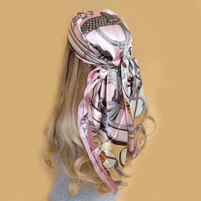 Sciarpa Di Seta Monocolore 90x90cm - Foulard Grande Per Capelli, Sonno O Moda, Disponibile In Nero E Borgogna - Foto 9