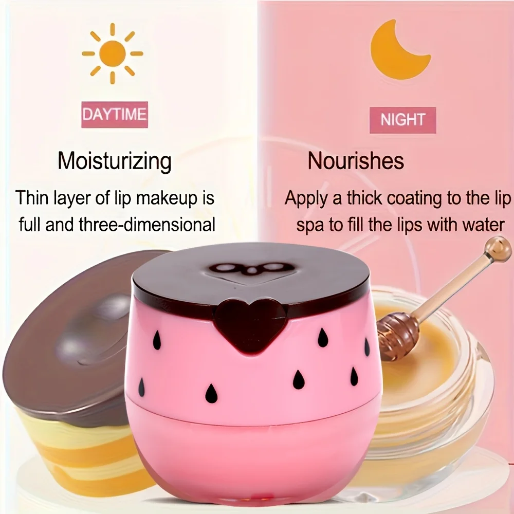 Lip Mask Honey Pot, Moisturizing Lip Mask with Brush, Lip Sleeping Mask Overnight, Hydrating Lip Balm, Lip Mask Propolis 6