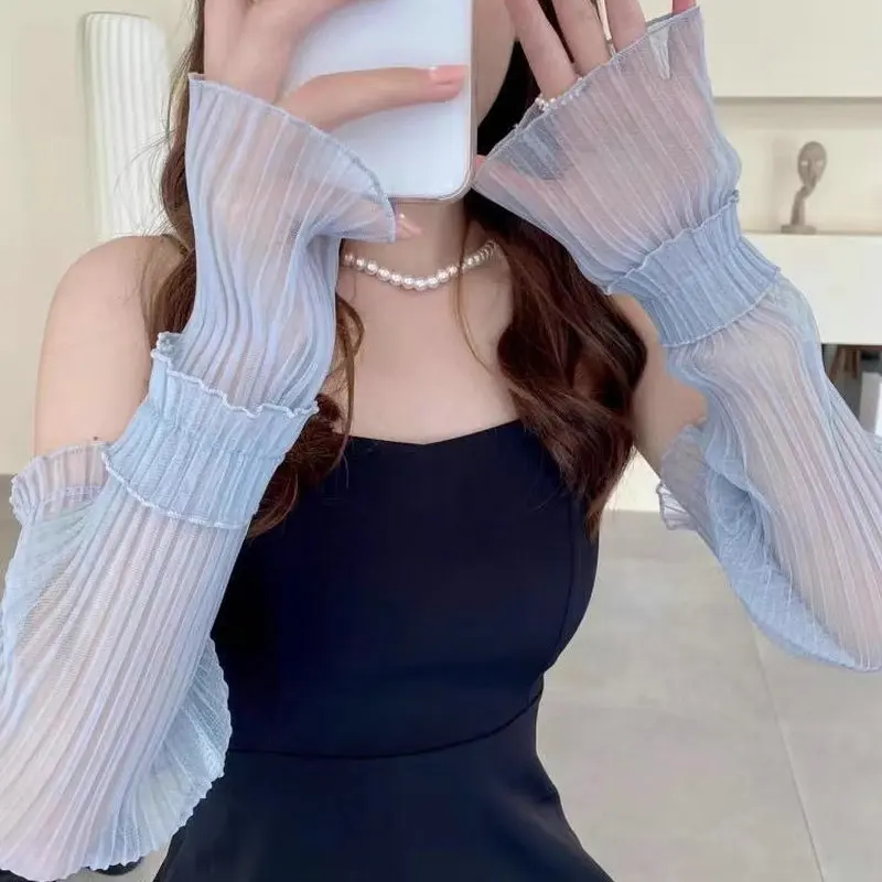 2 Paia Guanti Senza Dita Con Protezione UV - Per Donna, Cotone, Antiscivolo, Per Guida E Sport Estivi - Foto 7