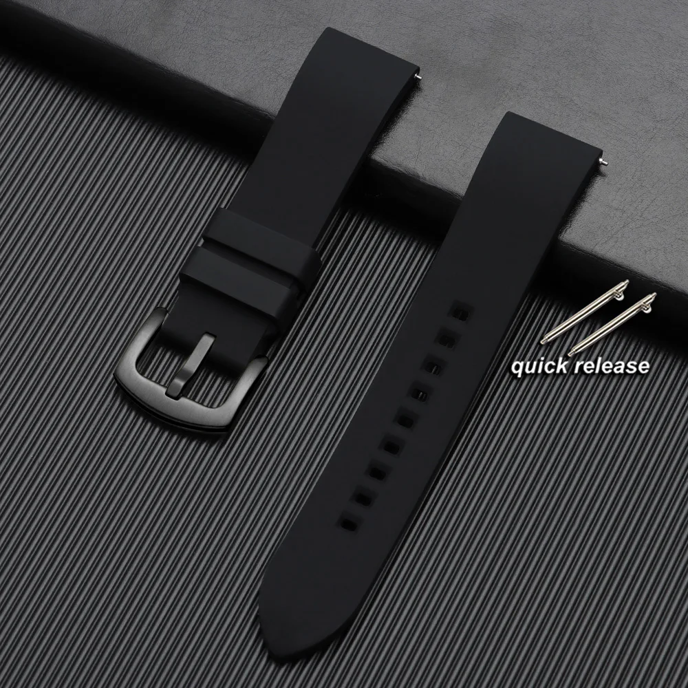 Quick Release Waterproof Silicone Sports Watchband - Soft Rubber Strap
