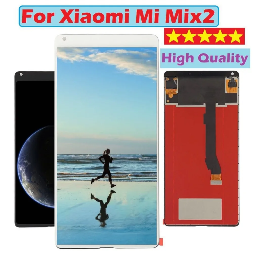 

ЖК-дисплей для Xiaomi Mi Mix 2, сенсорный экран с дигитайзером в сборе, без рамки, запасные части для Xiaomi MIX 2, с бесплатной доставкой