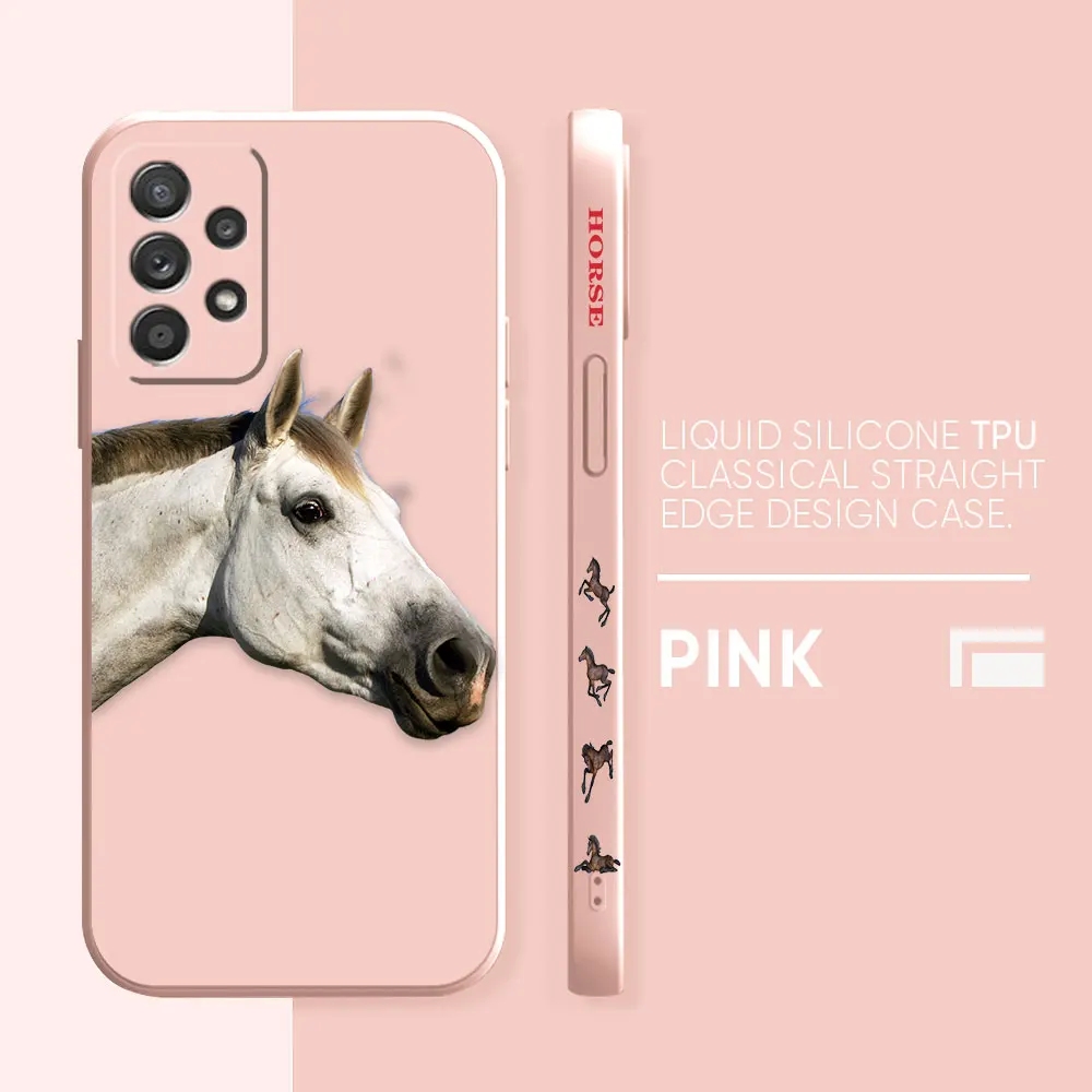 thumbnail image 1 of Funda para Samsung Galaxy A91 A73 A72 A71 A52 A51 A33 A31 A02S AO3S 4G 5G Color líquido funda de silicona caballos al galope, 1 of 5