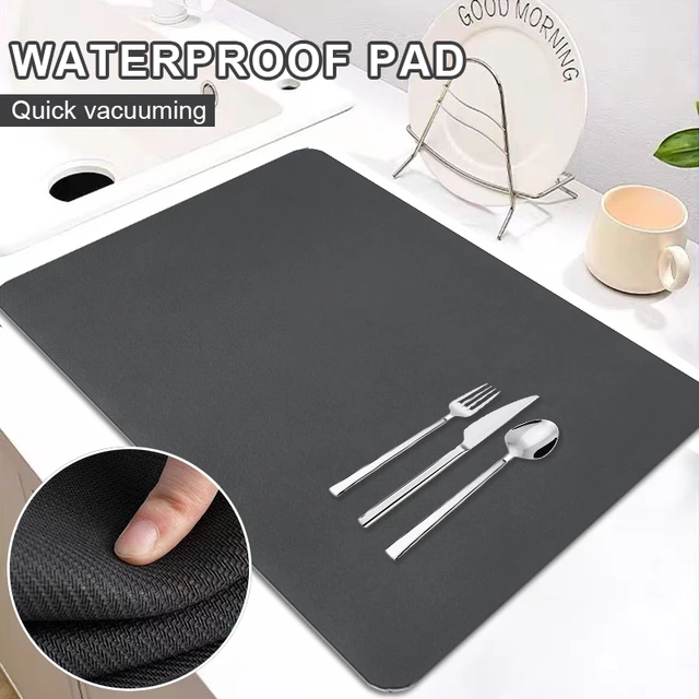 Kitchen Countertop Draining Mat Diatom Mud Quick-Drying Mat Tableware Drying  Mat Non-Slip Waterproof Bar Mat Kitchen Accessories - AliExpress