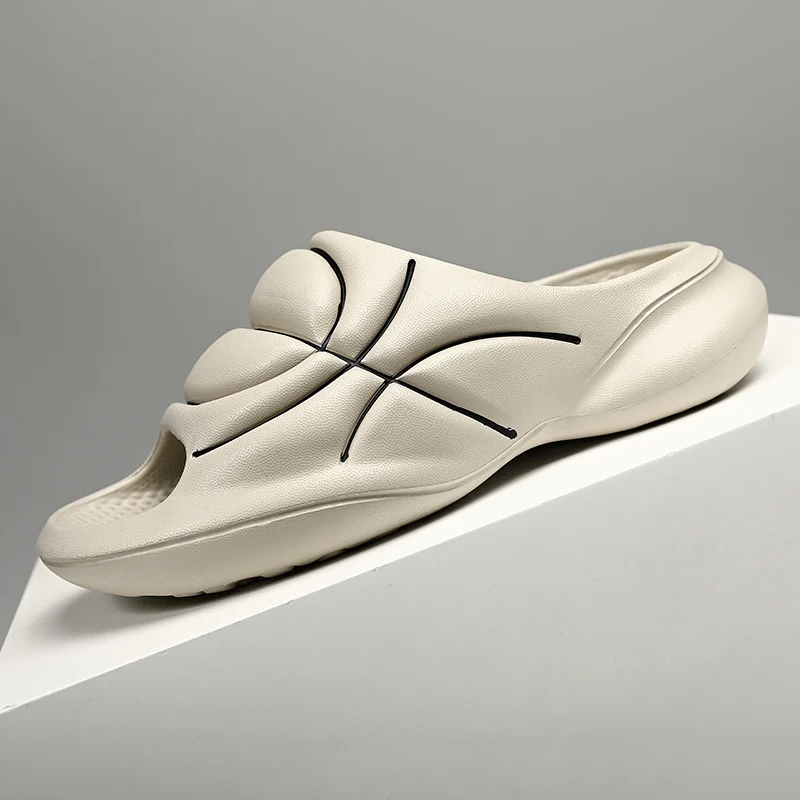 Slīdošās čības vīriešiem Neslīdošas čības iekštelpām ārā ar biezu zoli, īpaši mīkstas, neslīdošas, mīkstas putas_voghion.com