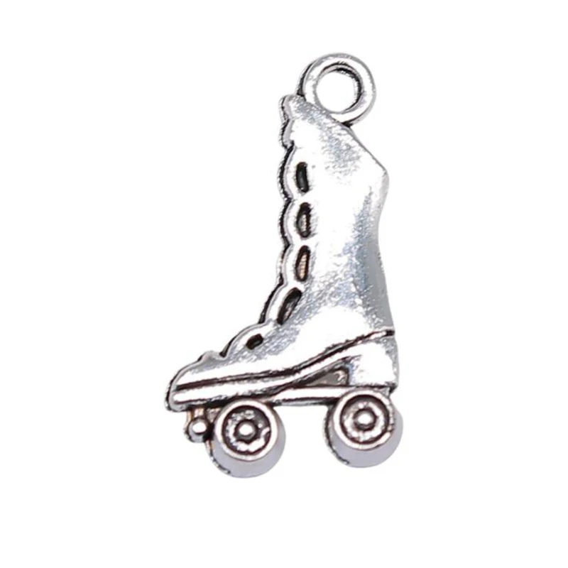 Colgantes de patines de plata antigua, colgantes para pulsera, collar, joyería, accesorios de bricolaje, regalos|pendants for bracelets|roller skate pendant AliExpress