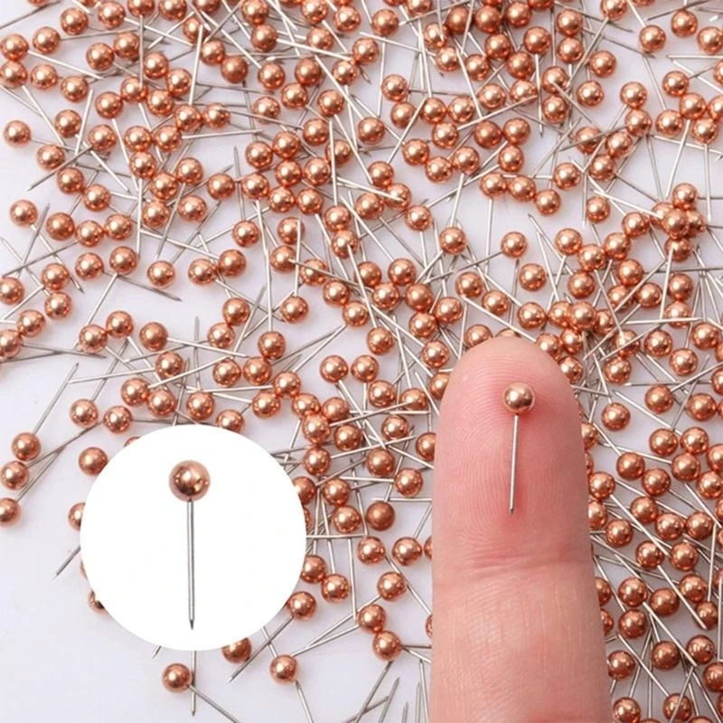 480/500PCS 직물 바느질을 위한 상자를 가진 금속 바느질 핀, 코르크 보드를 위한 공 모양 압정 지도 핀 금속 푸시 핀,