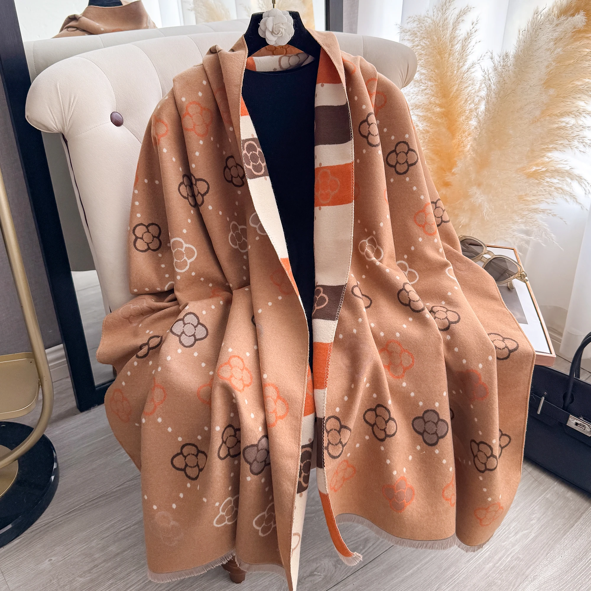 Women's Winter Versatile Trendy High-end Feel Faux Sheepskin Office Air Conditioner Scarf Thickened Warm Neck Warmer