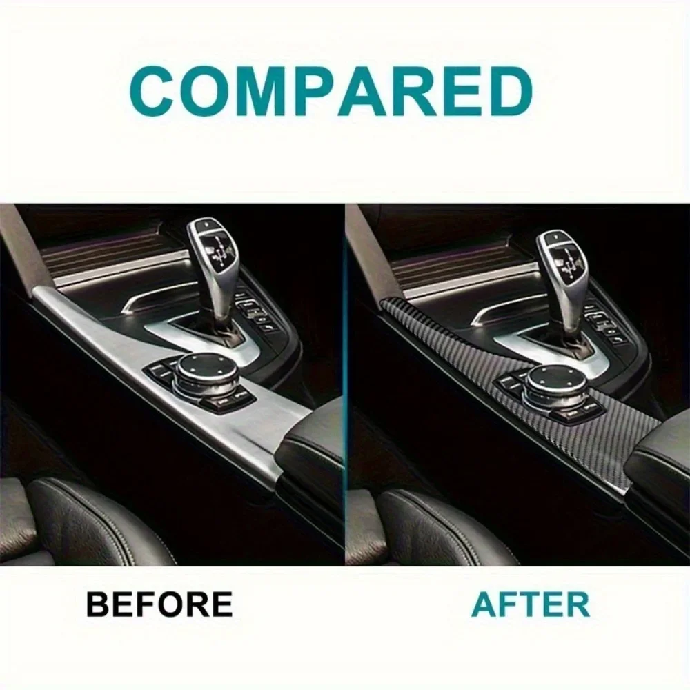 BMW F30 F31 F34 F32 F36 M3 M4(RHD)용 ABS 카본 파이버 자동차 멀티미디어 패널 커버 트림 리얼 카본 파이버 스티커