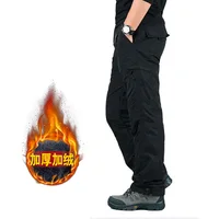 Winter Pants Men Double Layer Fleece Cargo Pants Waterproof Thicken Warm Baggy Work Long Trousers Man Tactical Pants Clothing 2