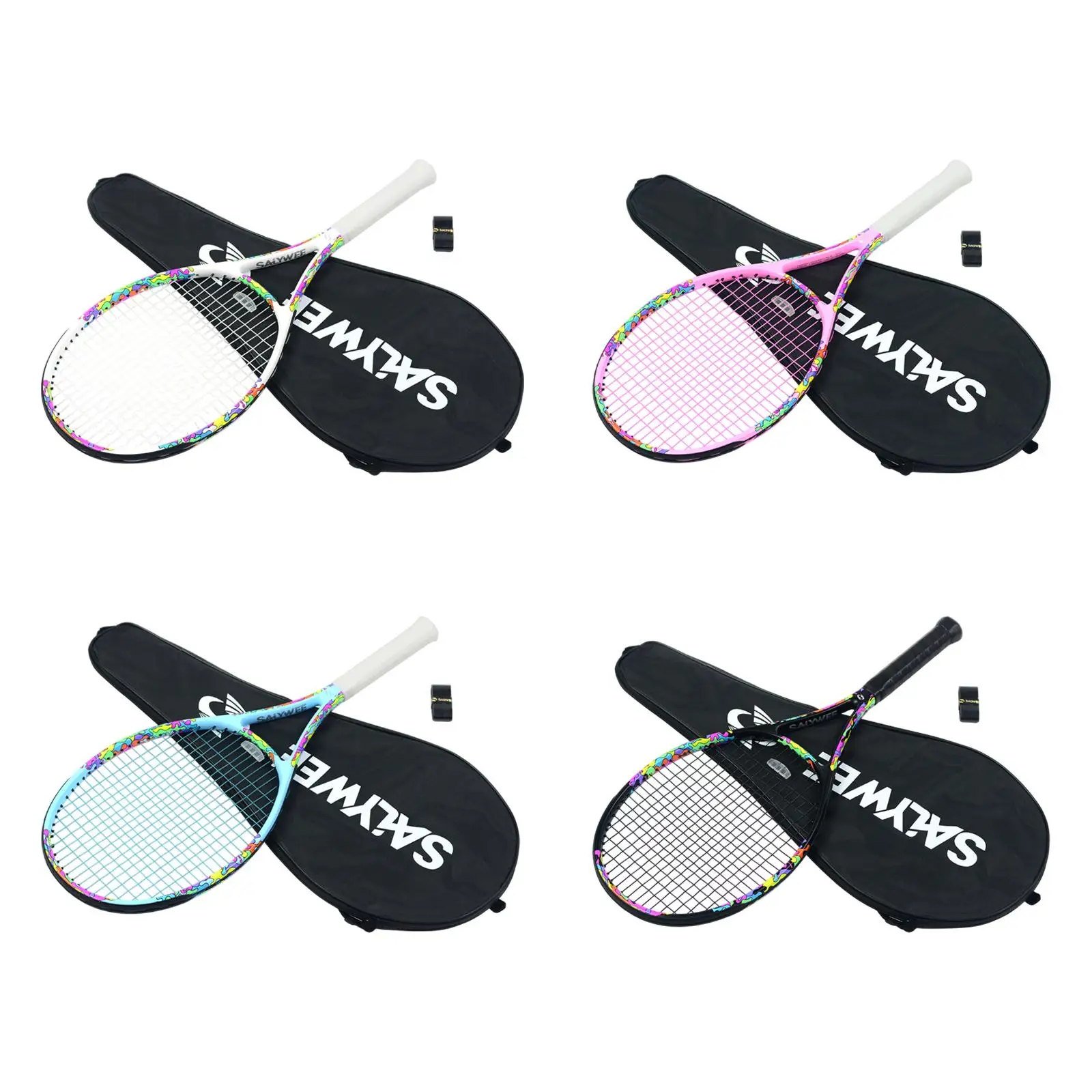 Tennis Racket Lightweight for Beginners Men Women Nonslip Grip with Carry Bag Training for Park Beach Garden Summer Competition