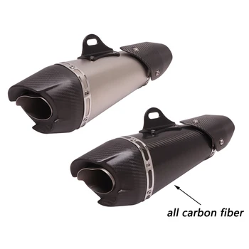 51mm Universal Motorcycle Tail Pipe 385mm Muffler Stainless Steel Exhaust System Modified For ATV Street Bike
