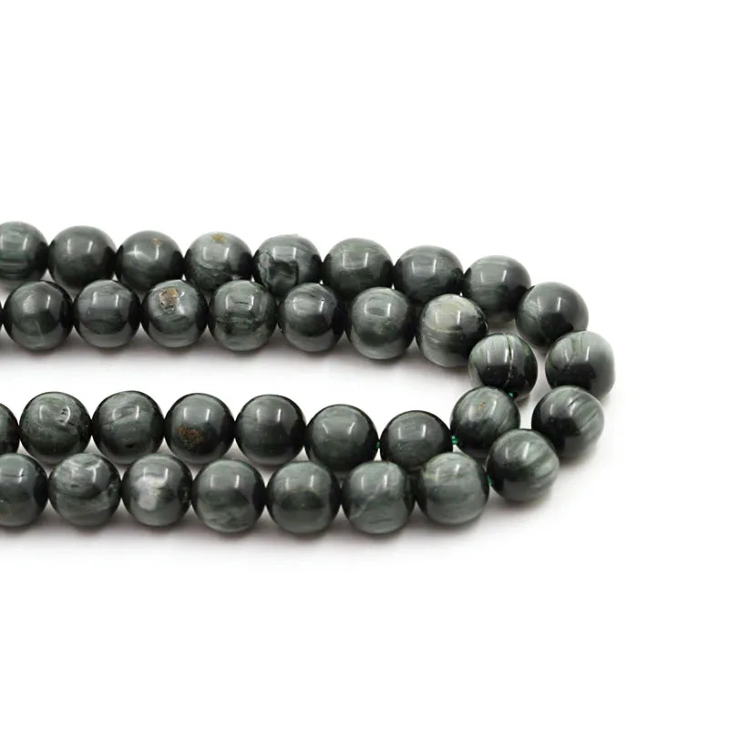 Natural Hawk's Eye Stone Beads 6/8/10/12MM High Quality Round Gray Smooth Beads Falcon's Eye stone For Jewelry Making Design