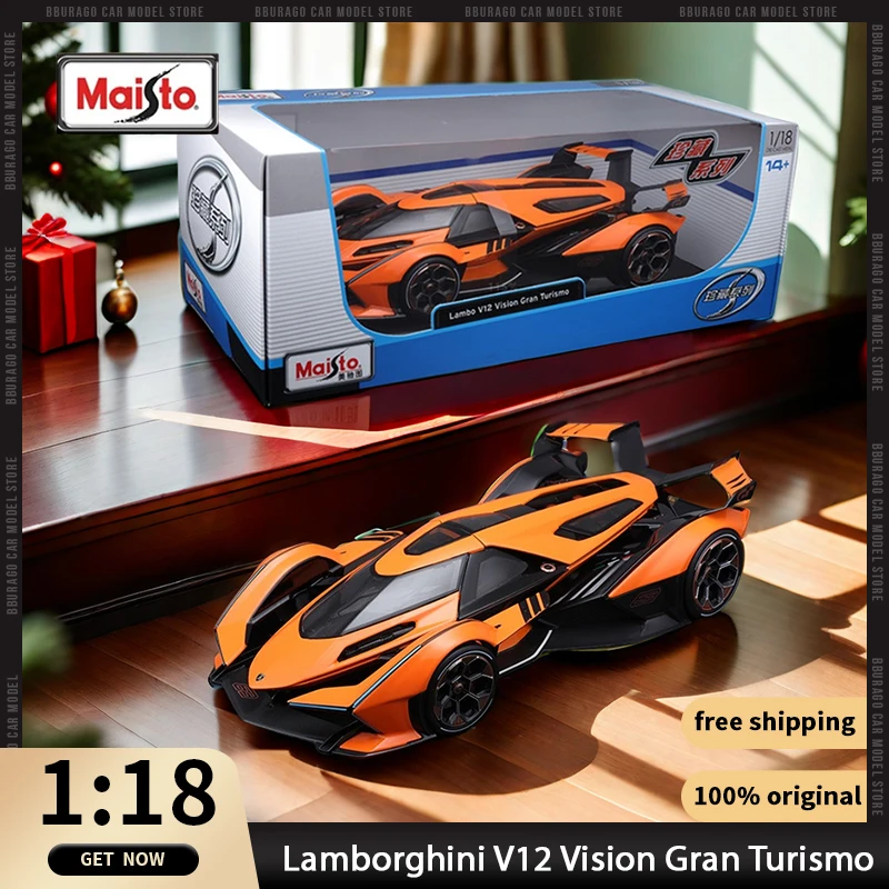 1:18 Lamborghini V12 Vision Gran Туризм спортивный автомобиль Maisto литый под давлением модель из сплава роскошный автомобиль игрушка коллекционные украшения