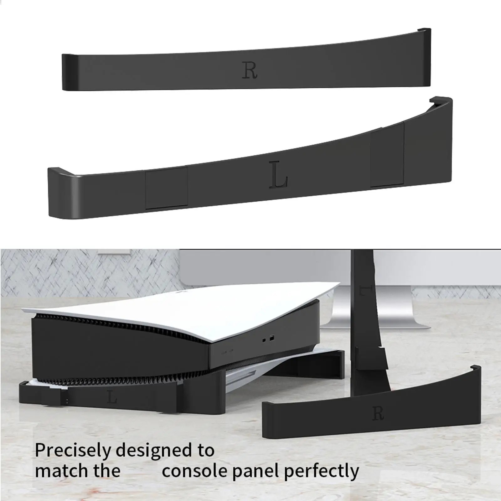 2 Pieces Storage Bracket Portable Black Horizontal Display Accs Stable Durable For Game Ps5 Disc Edition Desk Digital Version
