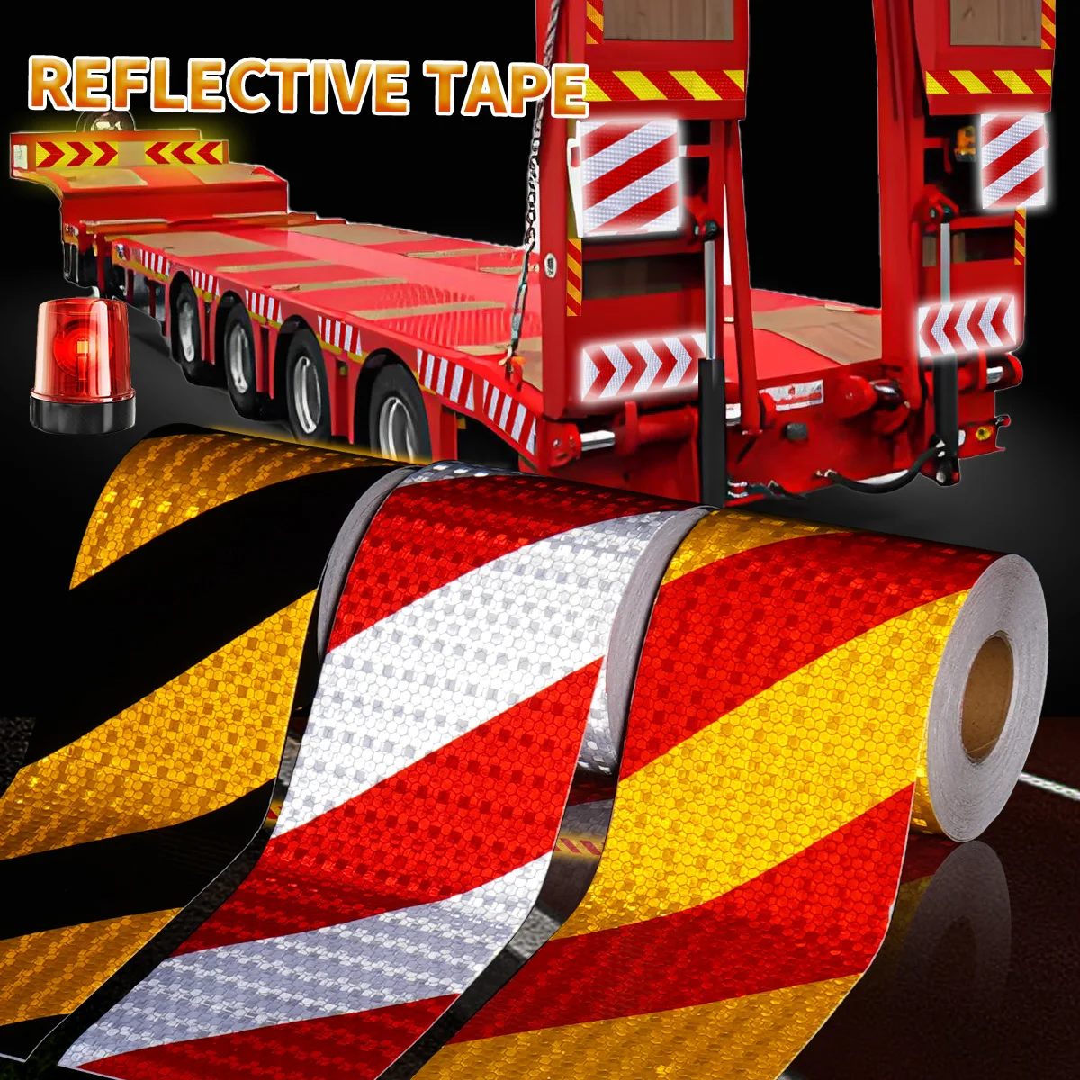 Car Bumper Reflective Stickers Reflective Warning Strip Tape Secure Reflector Decals Safety Warning Tape