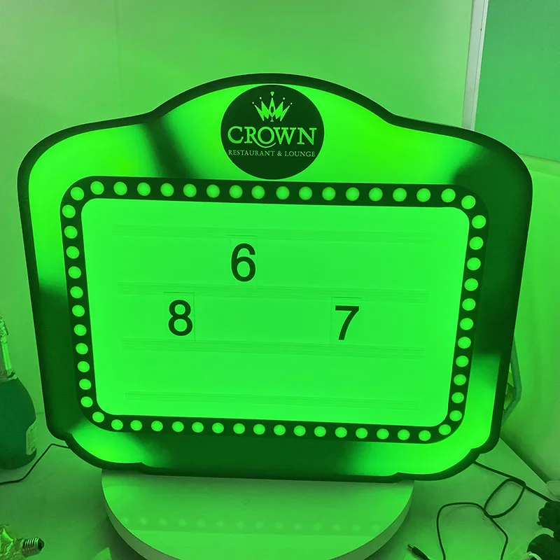 LED Rechargeable Display Custom Message Board Bottle Presenter with 3 set Alphabet for NightClub Lounge Bar