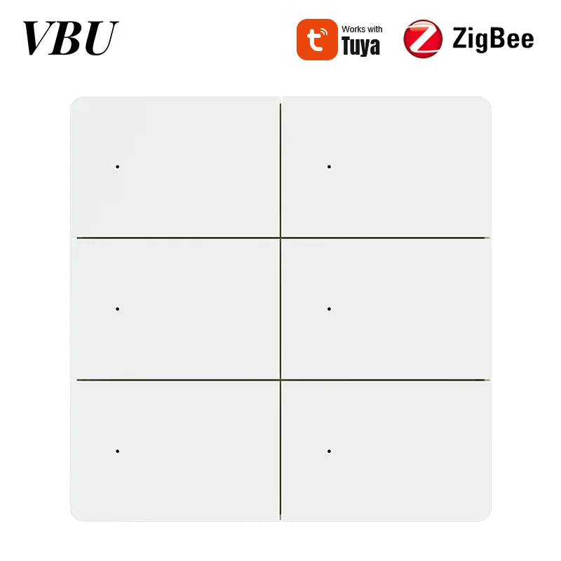 สวิตช์ไฟติดผนังอัจฉริยะ VBU Zigbee WiFi 1 2 3 4 6 ช่อง พร้อมสายกลาง สวิตช์กดแบบสัมผัส ใช้งานร่วมกับแอป Smartlife ได้ 1