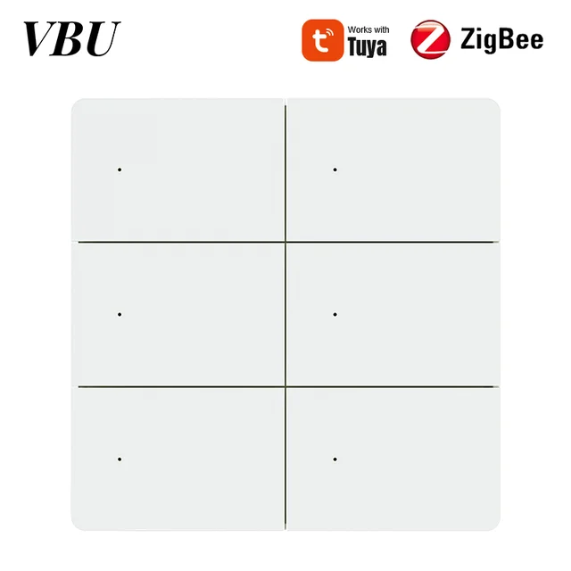 สวิตช์ไฟติดผนังอัจฉริยะ VBU Zigbee WiFi 1 2 3 4 6 ช่อง พร้อมสายกลาง สวิตช์กดแบบสัมผัส ใช้งานร่วมกับแอป Smartlife ได้ 1