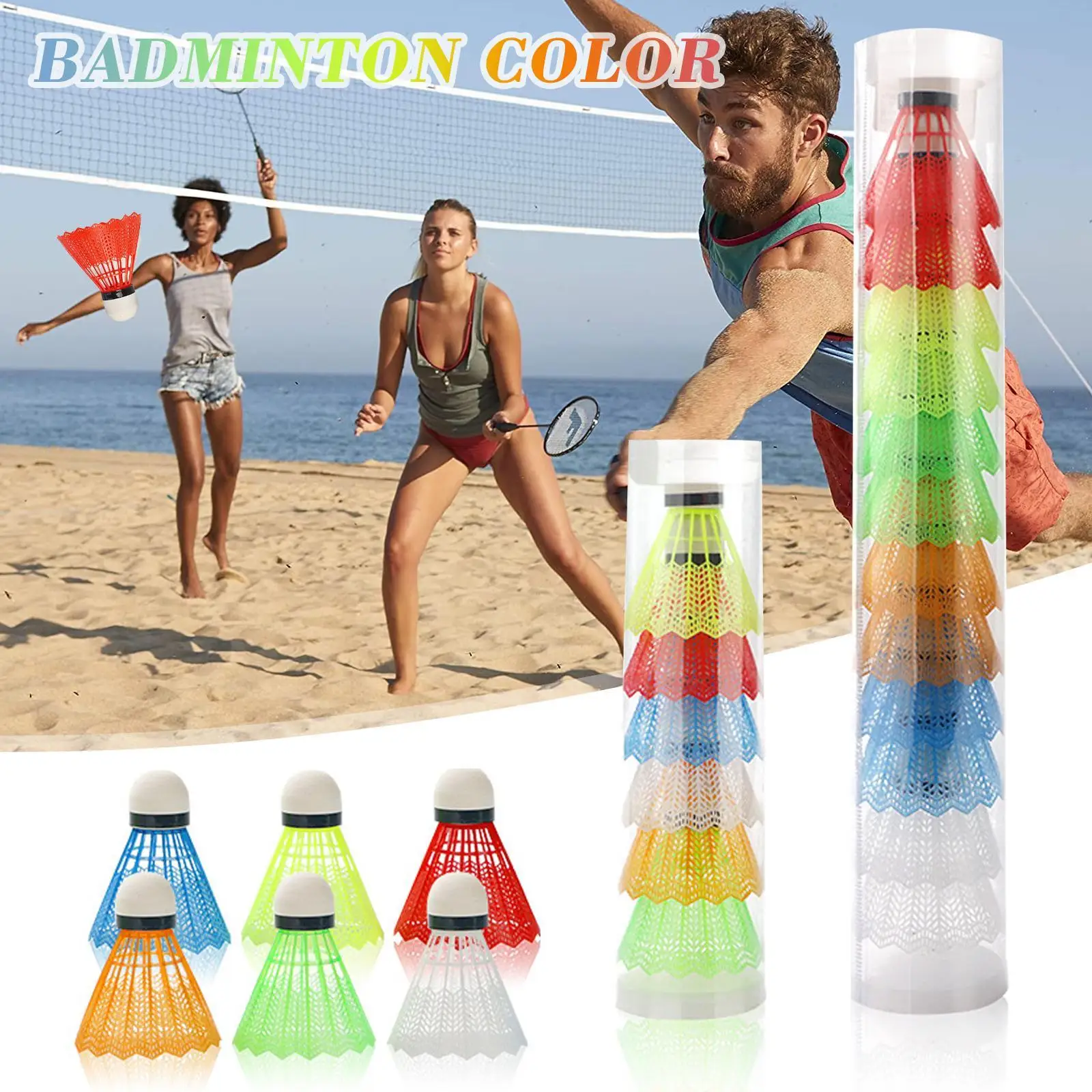 6/12Pcs Coloré Volants De Badminton Plume D'oie Badminton Accessoires  Ballons De Sport Durable Badminton Extérieure Badminto J1S9