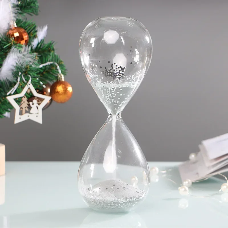 Creative Glass Hourglass Gold Sequin Hourglass Timer Gold Powder Desk Decoration Home Furnishings Gifts Birthday Gifts